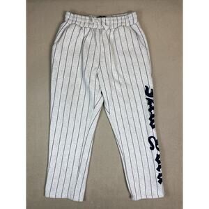 Saint‎ Potential Pants Mens XL White Striped New York Embroidered Relaxed Sweat
